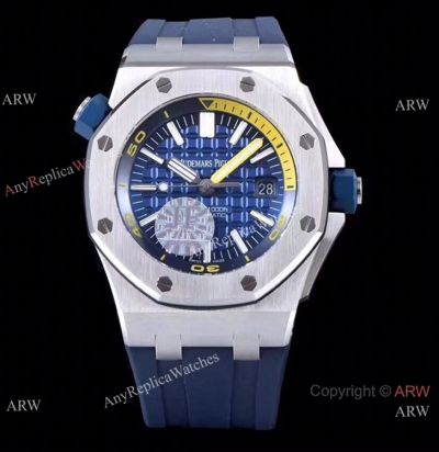 V8 1:1 Best Audemars Piguet Diver's Copy Watch Blue Dial